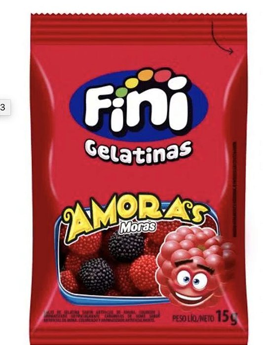 Bala de gelatina Mini Amoras 12 unidades de 15g - Fini