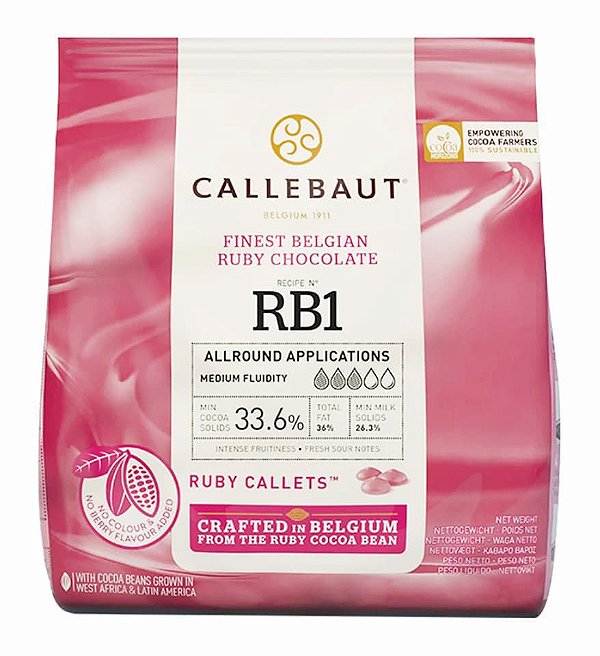 Chocolate Ruby Callets 33.1% Gotas 400g - Callebaut