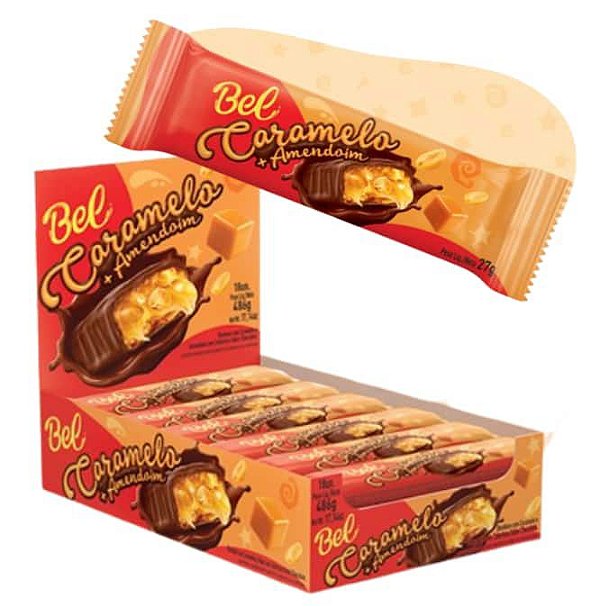 Chocolate caramelo e amendoim 18 unidades de 30g - Bel