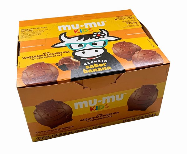 Chocolate Mu-mu Kids Sabor Banana 374,4g - 24 Unidades de 15,6g - Neugebauer