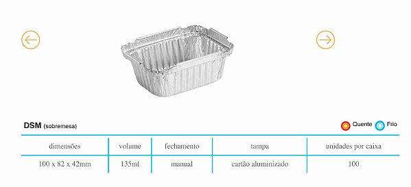 Marmitex com tampa 135ml DSM sobremesa c/ 100un- Wyda