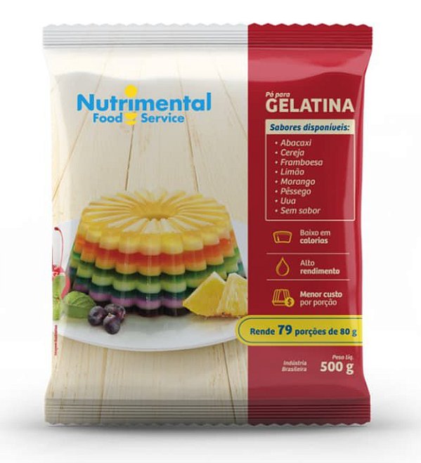 Gelatina em Pó Sabor Morango 500g Nutrimental