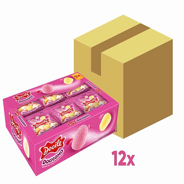 Caixa Bala de Goma Mini Gurt com 12 displays de 24 pacotes de 18g - Docile