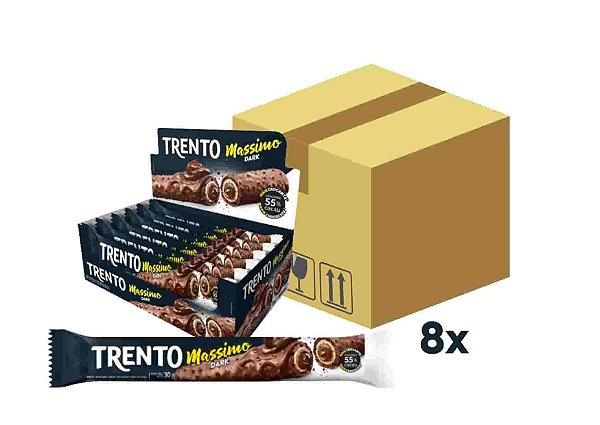 Caixa de Chocolate Trento Massimo Dark Com 8 displays de 16 Un - Peccin