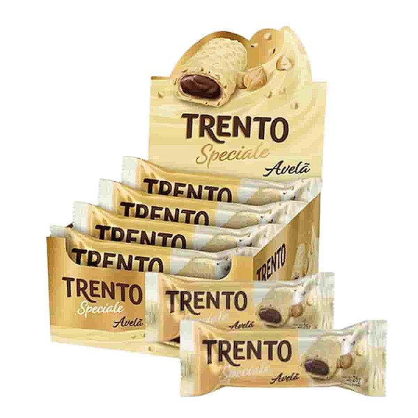 Wafer Trento Speciale Chocolate Branco e Avelã Peccin 12 unidades