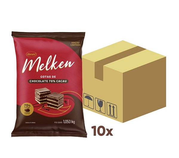 Caixa Gotas de Chocolate Melken 70% Cacau 10,500kg