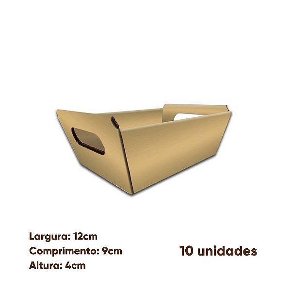 Cesta de Papel Mini Dourado Pacbox com 10 unidades