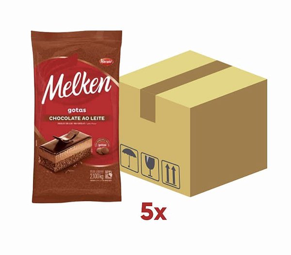 Caixa Chocolate Melken ao Leite Gotas 5un de 2,050kg