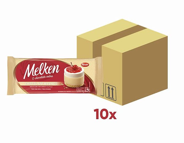 Caixa Chocolate Branco em Barra Melken 10 un de 1,050 kg
