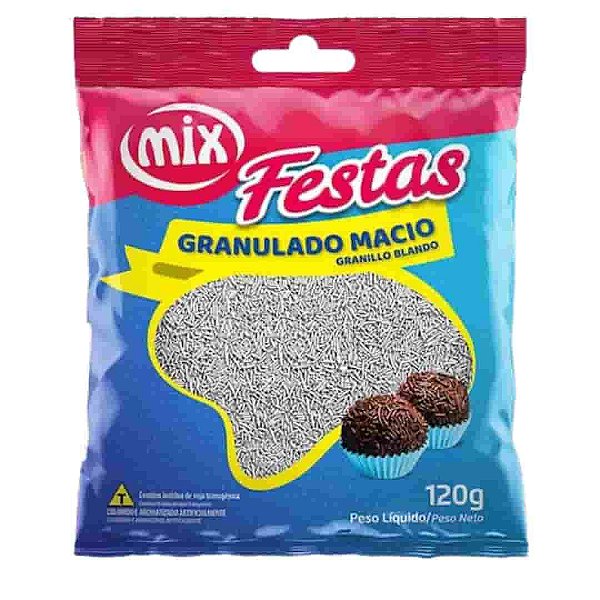 Confeito Granulado Macio Branco Mix 120g