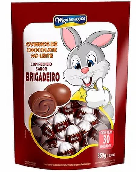 Ovinhos de Páscoa Chocolate ao Leite com Recheio de Brigadeiro Montevérgine 350g