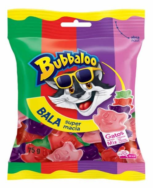 Bala Bubbaloo Gatos Mix de Frutas 75g