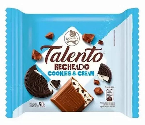 Chocolate Talento Recheado Cookies & Cream 85g