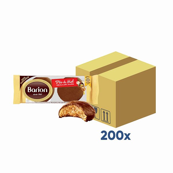 Caixa Pão de Mel com Cobertura de Chocolate Barion 200 unidades de 23g