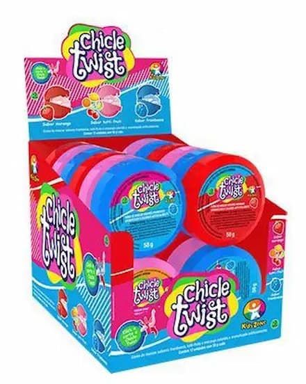 Caixa de Chiclete Twist Kids Zone com 12 unidades