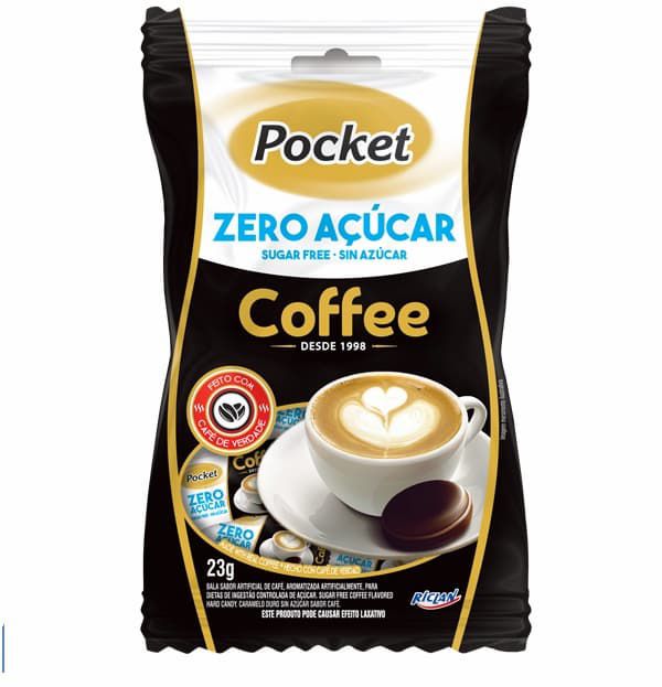 Bala Dura de Café Zero Açúcar Pocket Riclan 23g