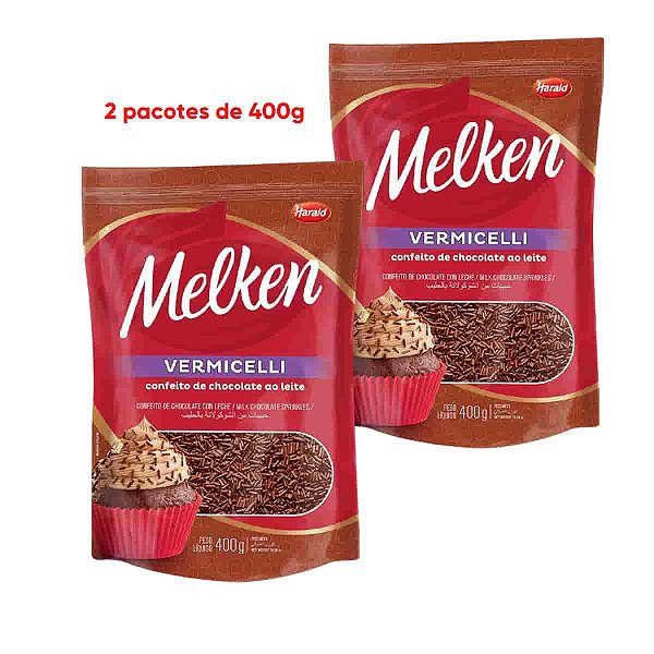 Kit 2 Granulado Melken Vermicelli ao Leite 400g