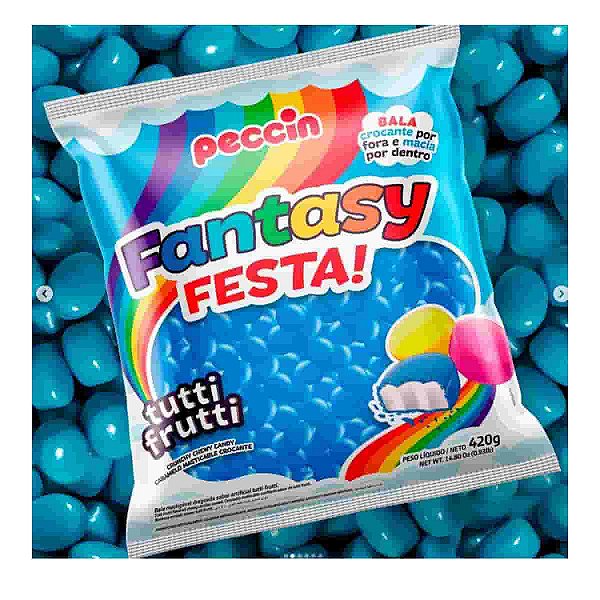 Bala Azul Mastigável Fantasy Festa Peccin 420g