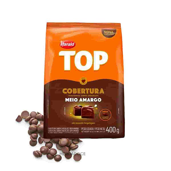 Cobertura Top Chocolate Meio Amargo Gotas Harald 400g