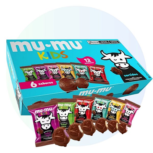 Caixa de Chocolates Sortidos Mu-mu Kids Neugebauer com 12 unidades