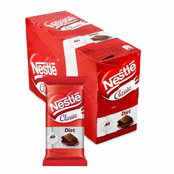 Chocolate Diet Ao Leite Classic Nestlé com 22 unidades