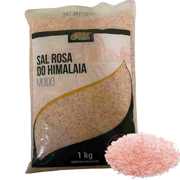 Sal Rosa Fino do Himalaia Sabor Verde 1kg
