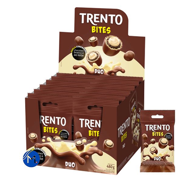 Chocolate com Wafer Trento Bites Duo Peccin com 12 unidades