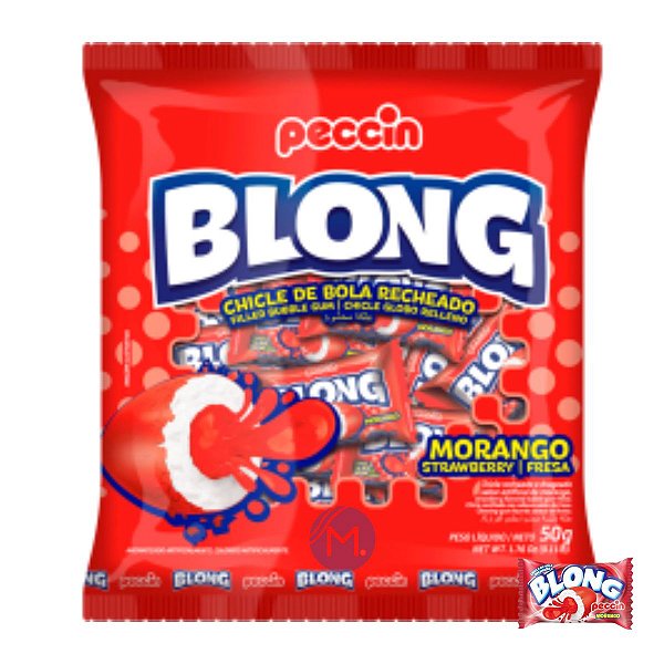 Chiclete Blong Morango Peccin 50g