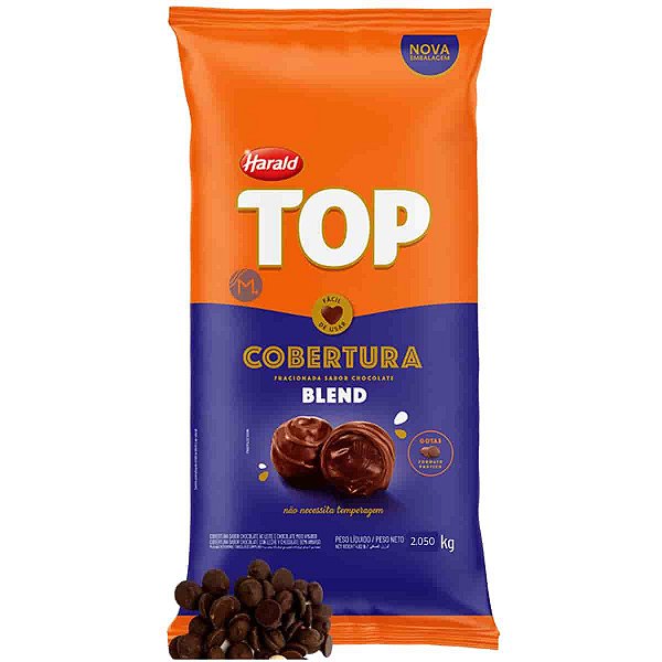 Cobertura Chocolate Blend Gotas Top Harald 2,050kg