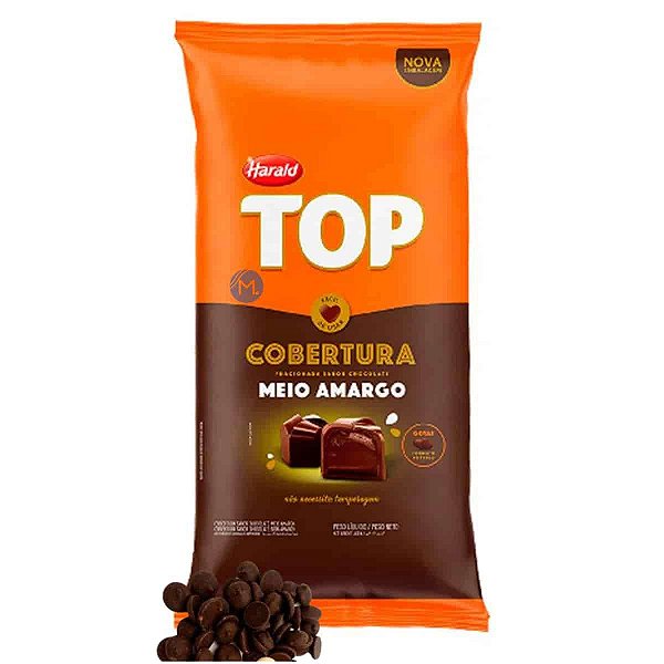 Cobertura Chocolate Meio Amargo Gotas Top Harald 2,050kg