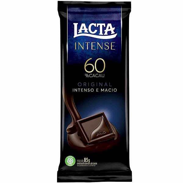 Barra de Chocolate Intense 60% Cacau Lacta 85g
