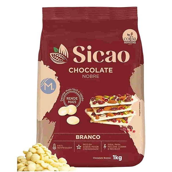 Chocolate nobre branco Sicao Gotas 1,01Kg