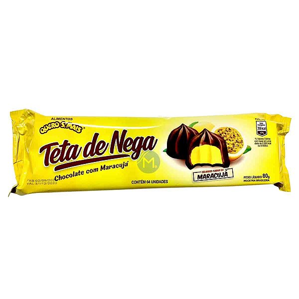 Teta de Nega Chocolate com Maracujá Quero Mais 80g