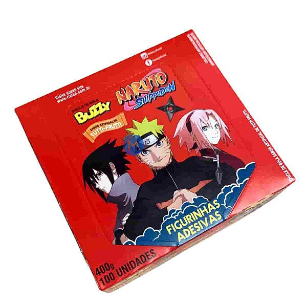 Chiclete Buzzy Naruto Tutti-Frutti com 100 unidades Riclan