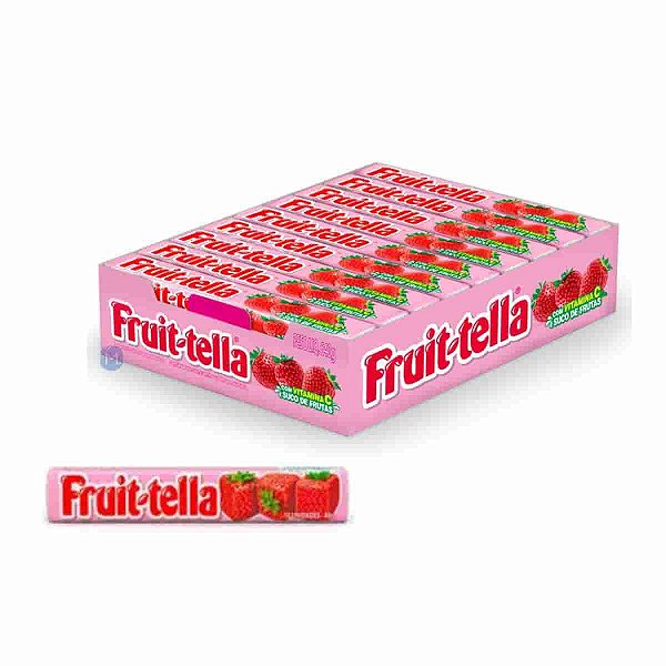 Bala Fruittella Mastigável Morango com 16 unidades