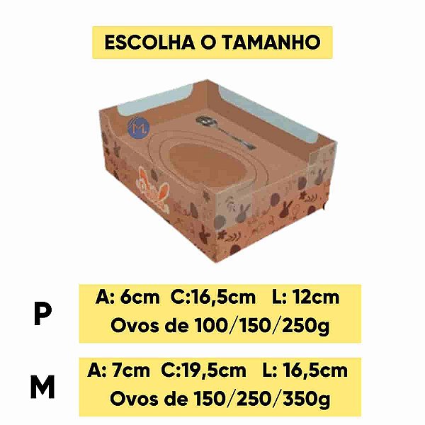 Caixa Kraft Encanto 3x1 Doce Páscoa | Escolha o Tamanho