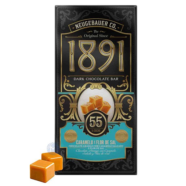 Barra de Chocolate 1891 Caramelo e Flor de Sal 55% Cacau Neugebauer 90g