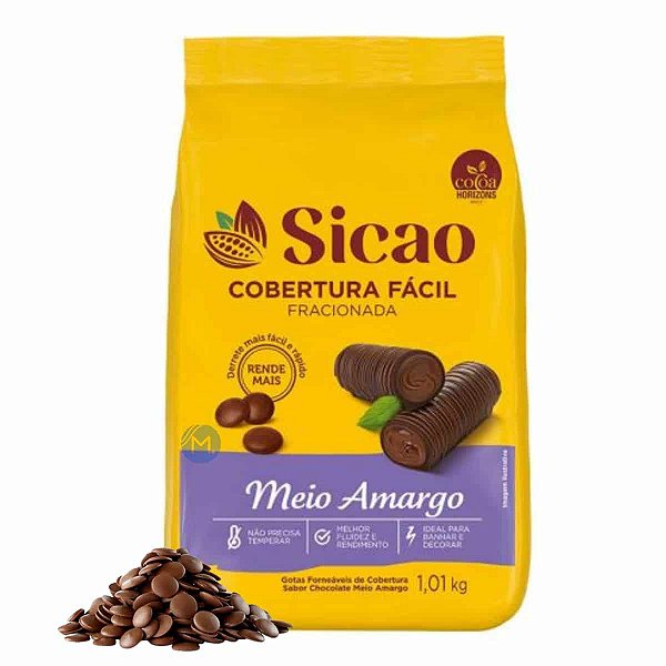 Cobertura Chocolate Meio Amargo Sicao Fácil 1,01kg