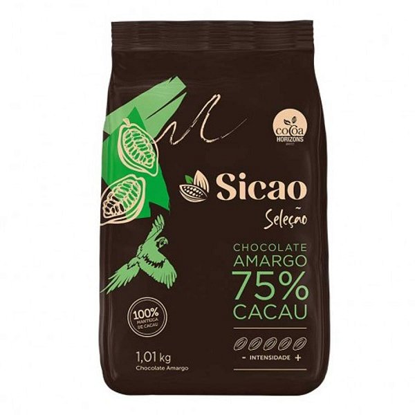 Chocolate Amargo Sicao Seleção Gotas 75% Cacau 1,01kg