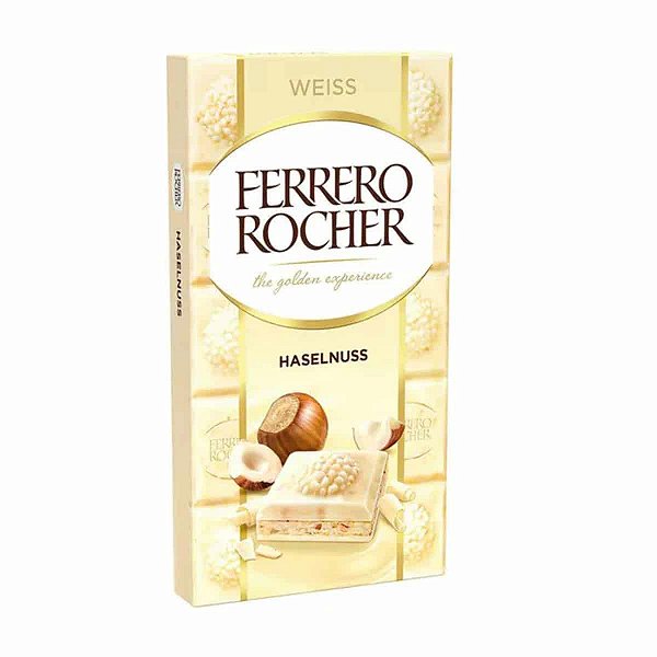 Barra de chocolate Ferrero Rocher Weiss Haselnuss 90g