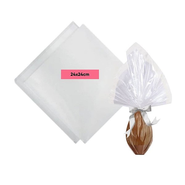 Envelope para Ovo Incolor 24x24cm 100g a 150g Carber com 25 unidades