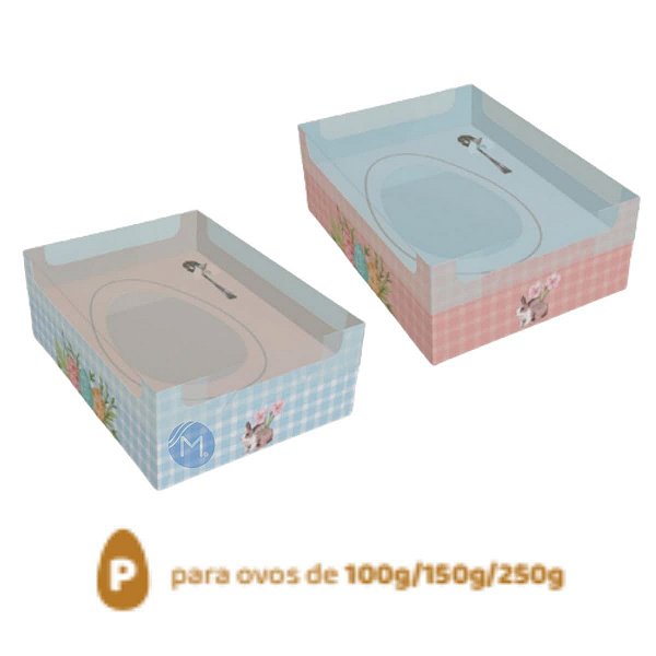 Caixa Páscoa Aquarela 3x1 P 100/150/250g Ideia com 6 unidades