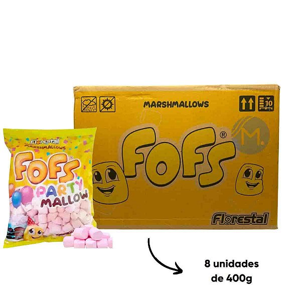Caixa Marshmallow Fofs Party Mallow Rosa Florestal 8 unidades de 400g