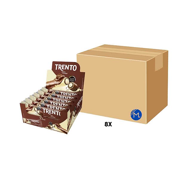 Caixa de Chocolate Com Wafer Trento Duo te c/ 8 displays de 16 Un - Peccin