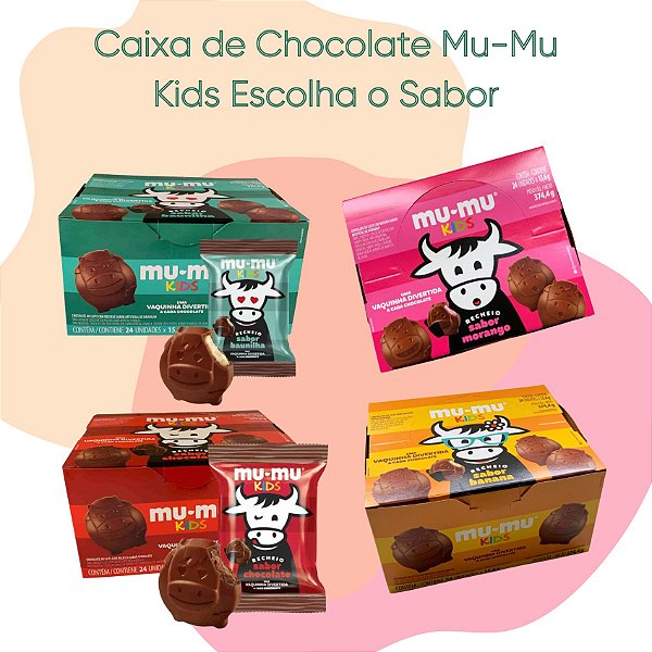 Caixa de Chocolate Mu - Mu Kids com 24 un | Escolha o Sabor