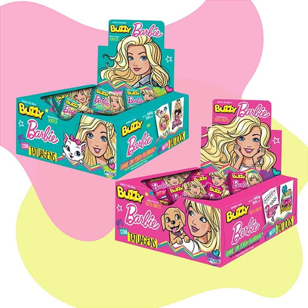 Chiclete Buzzy Barbie 100 Unidades | Escolha o Sabor