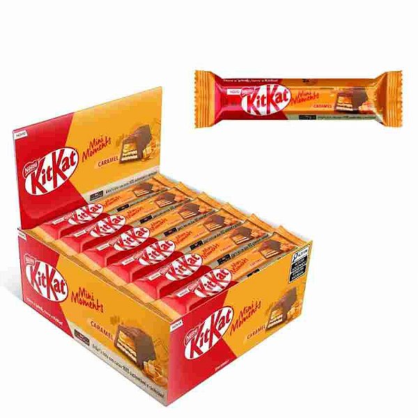 Caixa Kit Kat Mini Moments Caramel Nestlé com 24 unidades