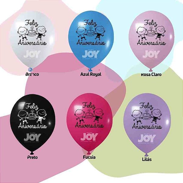 Balão Big Estampado Feliz Aniversário 1 unidade | Escolha a cor