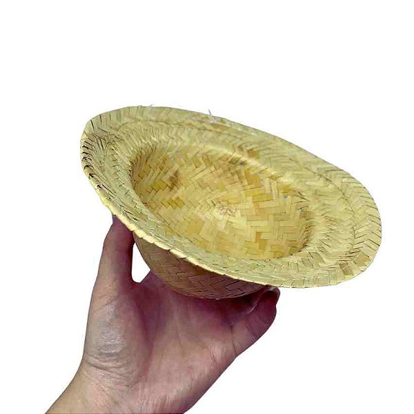 Chapéu de Palha Pequeno Laranjinha para Decoração 1 unidade