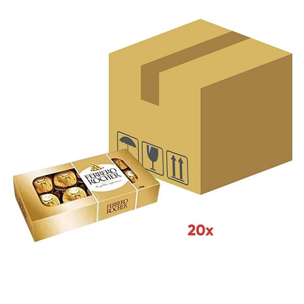 Caixa Chocolate Ferrero Rocher 20 Unidades de 100g